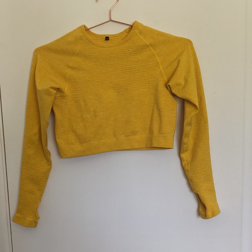 Alphalete Revival Seamless Long Sleeve Crop Top - M - Picture 2 of 7